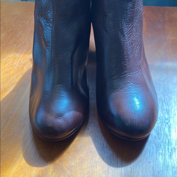 Frye Stella Chelsea Short Dark Brown Leather Ankle Booties Heeled Boots 9M - Picture 6 of 14